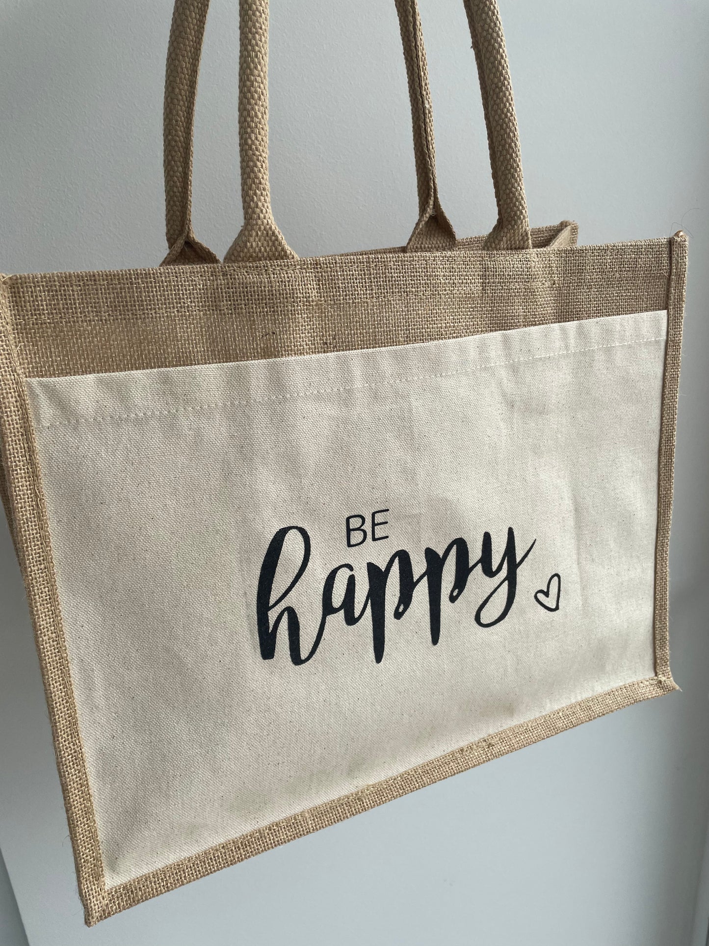 Sac toile de jute - Be Happy